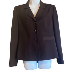 Nipon Boutique Vintage 10 Purple 3 Button Embroidered Classic Blazer Workwear